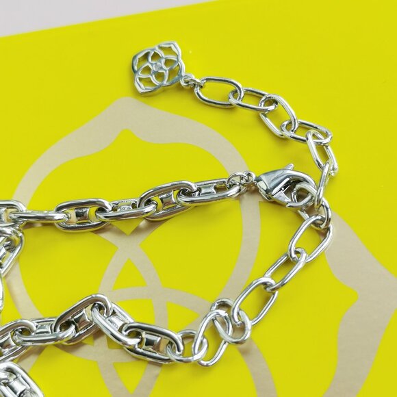 Kendra Scott Bailey Silver Chain Necklace fashion - Picture 3 of 3